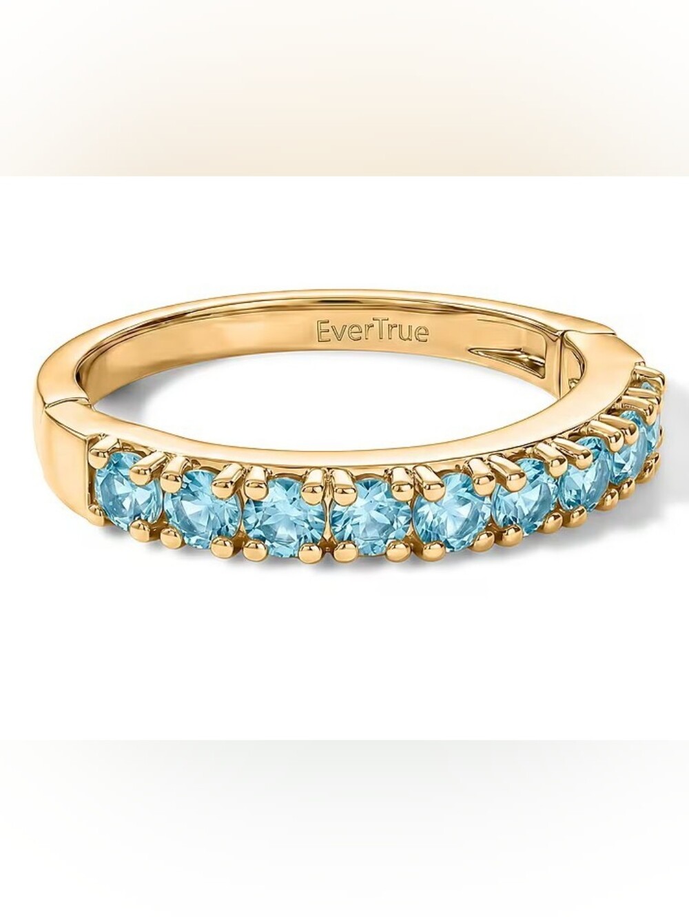 Arthritis Friendly Blue Apatite Ring In 18K Gold Plated  1.20 CTW